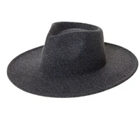 Vegan Felt Rancher Fedora Hat with Wide Brim