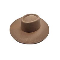 Vegan Felt Gambler Hat- Structured Wide Brim