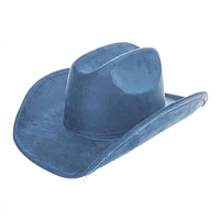Vegan Suede Western Cattleman Hat: Teal