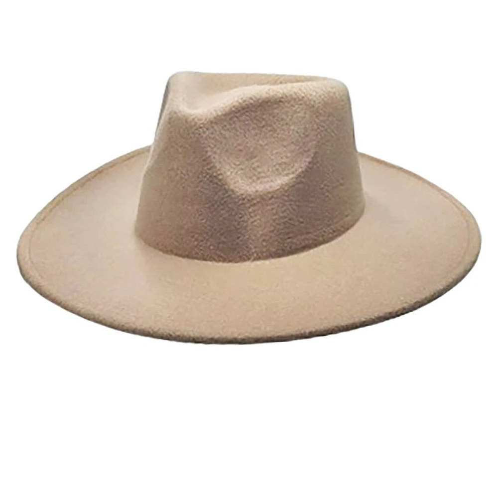 Vegan Felt Rancher Fedora Hat with Wide Brim