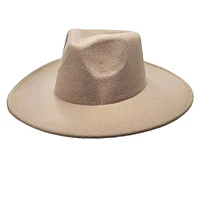 Vegan Felt Rancher Fedora Hat with Wide Brim