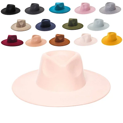 Vegan Felt Rancher Fedora Hat with Wide Brim: Mint