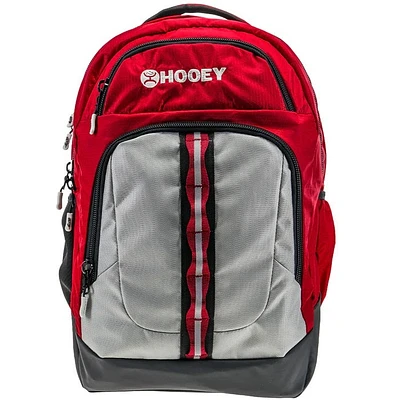 Ox Hooey Backpack Burgundy Body with Grey Pocket and Black Accents