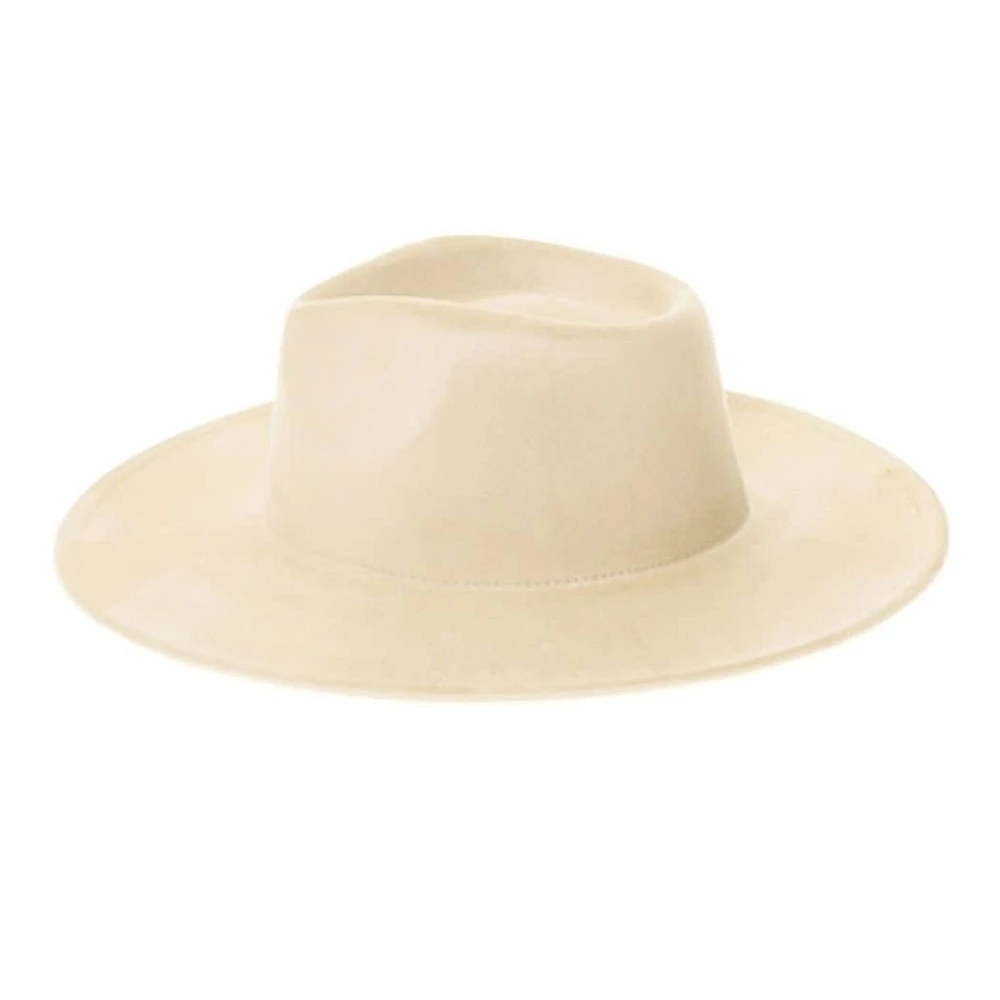 Vegan Suede Wide Brim Rancher Hat