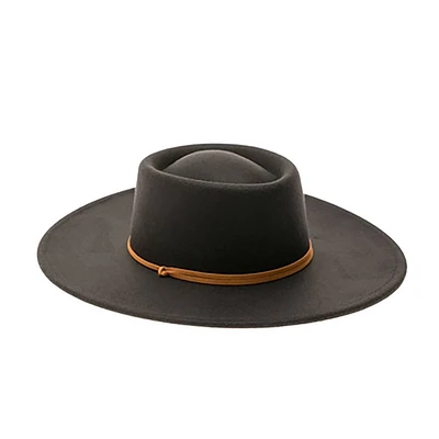 Vegan Felt Bolero Hat with Chin Cord