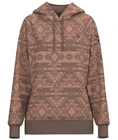 Hooey Ladies Tan Hoody with Aztec Pattern All Over Kangaroo Pocket