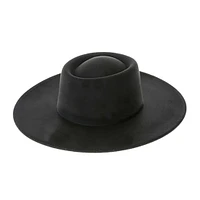 Vegan Felt Gambler Hat- Structured Wide Brim