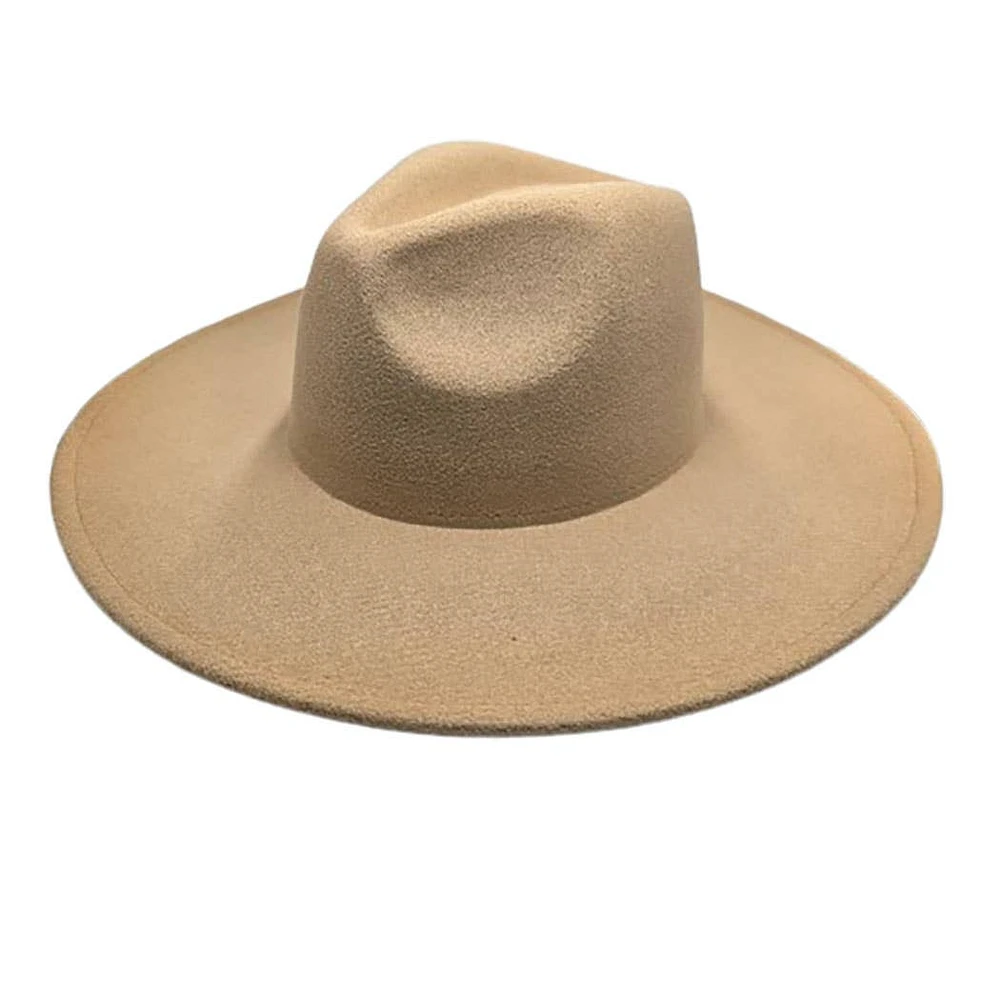 Vegan Felt Wide Brim Rancher  Hat: Olive