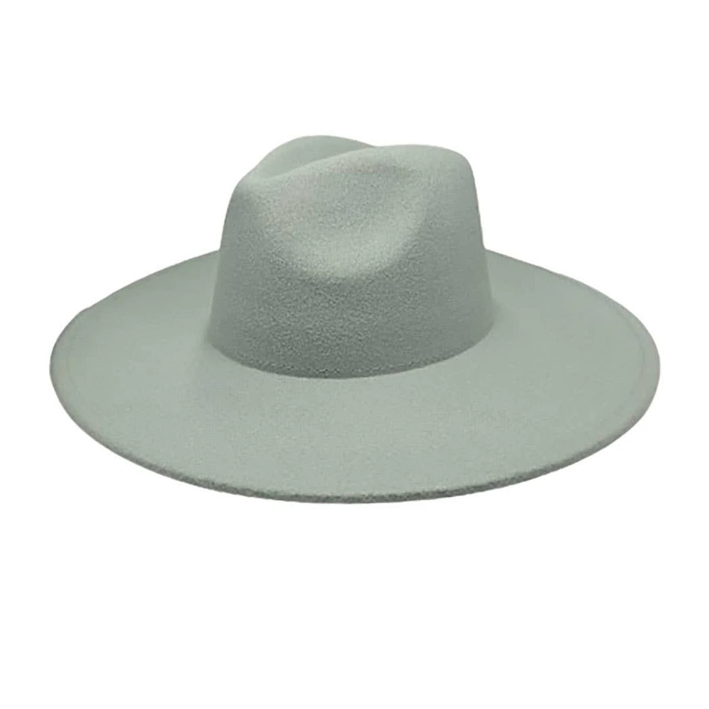 Vegan Felt Wide Brim Rancher Hat: Mint