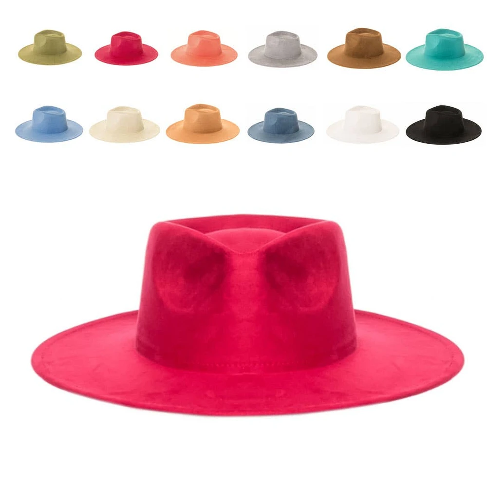 Vegan Suede Wide Brim Rancher Hat