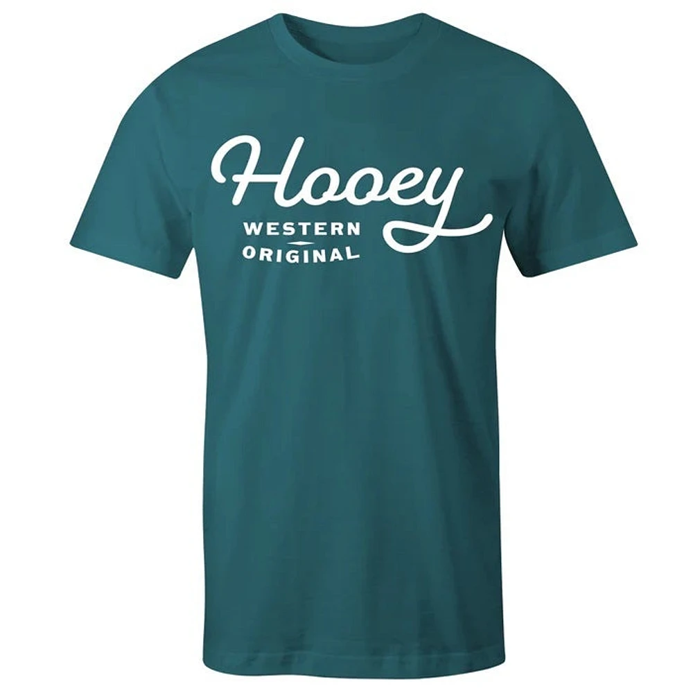 OG Youth Teal Heather Crew Neck Cotton / Poly Short Sleeve T-Shirt with White Logo on Chest
