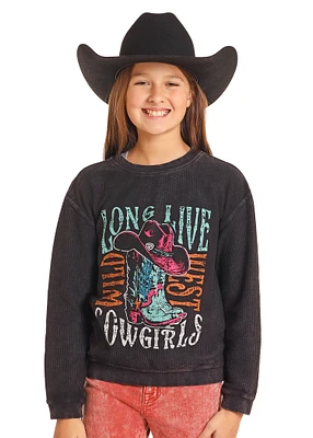Girls Graphic Pullover (Black)