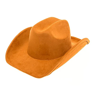 Vegan Suede Western Cattleman Hat: Caramel