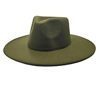 Vegan Felt Rancher Fedora Hat with Wide Brim