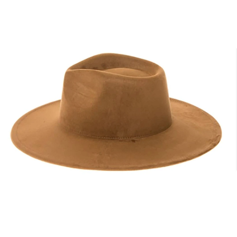 Vegan Suede Wide Brim Rancher Hat
