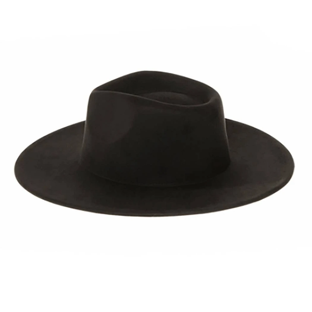 Vegan Suede Wide Brim Rancher Hat