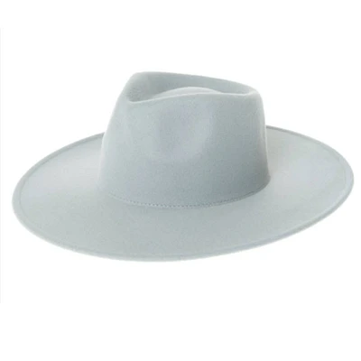 Vegan Felt Rancher Fedora Hat with Wide Brim: Mint
