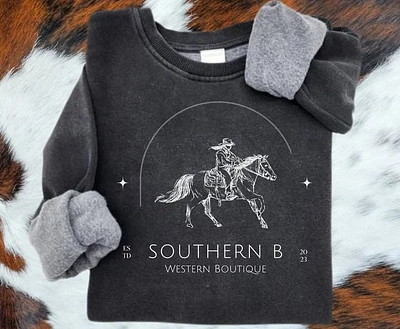 Southern B Horse Crew - Charcoal
