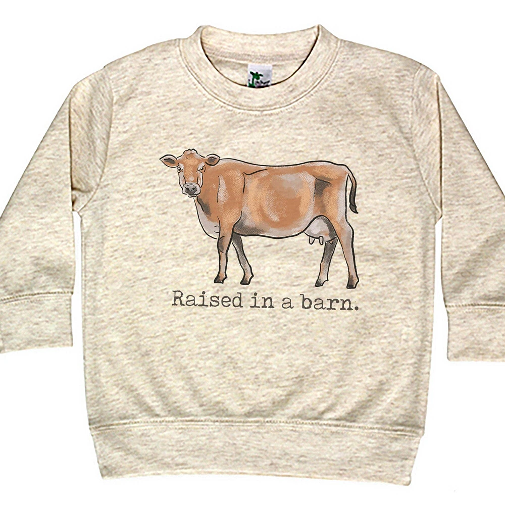 COW "Raised a barn" Toddler Long Sleeve Shirt