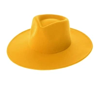 Vegan Felt Rancher Fedora Hat with Wide Brim