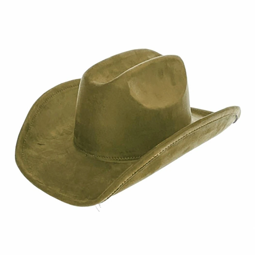 Vegan Suede Western Cattleman Hat: Teal