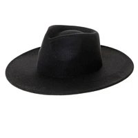 Vegan Felt Rancher Fedora Hat with Wide Brim
