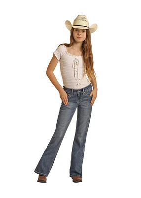 Horse Emblem Bootcut Jeans