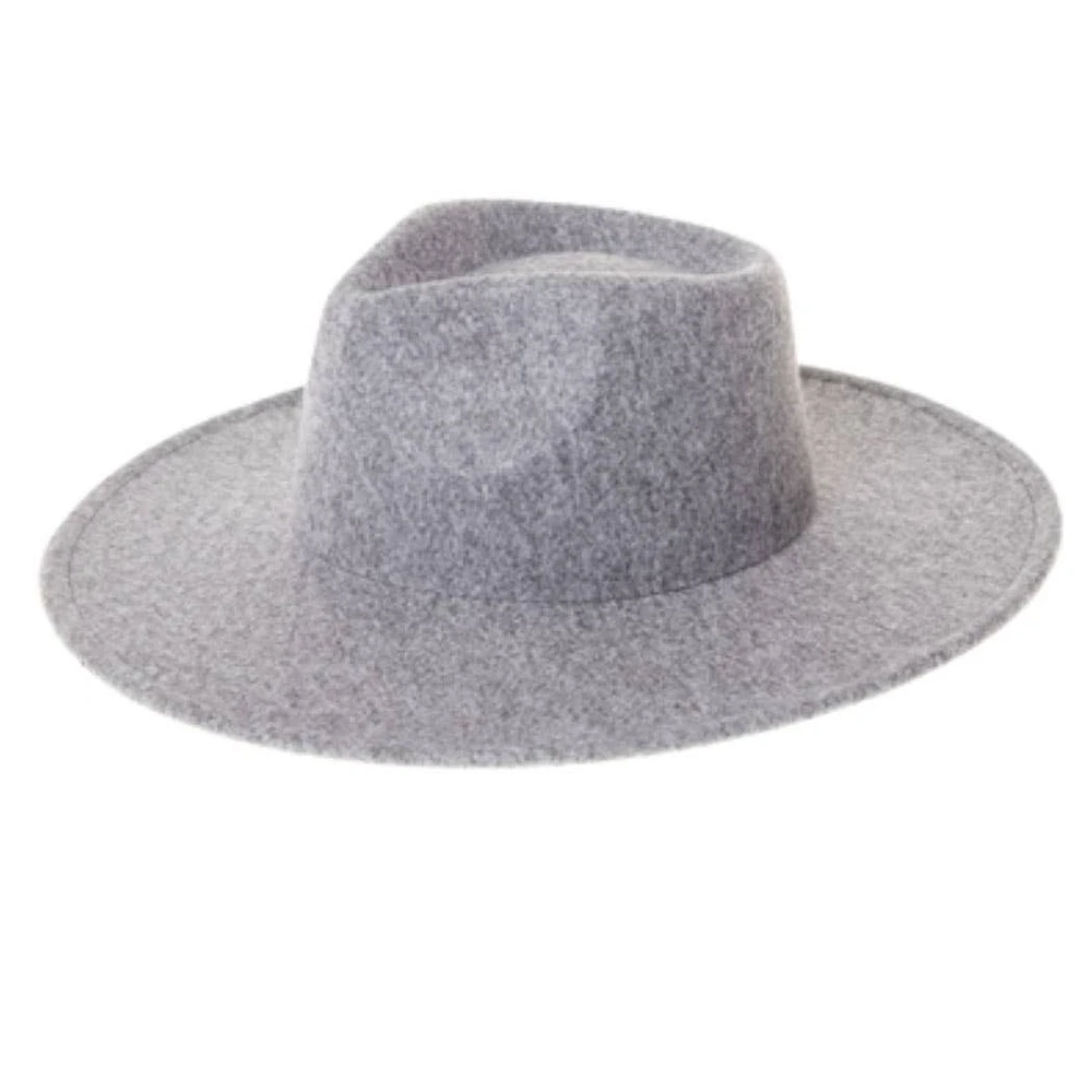 Vegan Felt Rancher Fedora Hat with Wide Brim