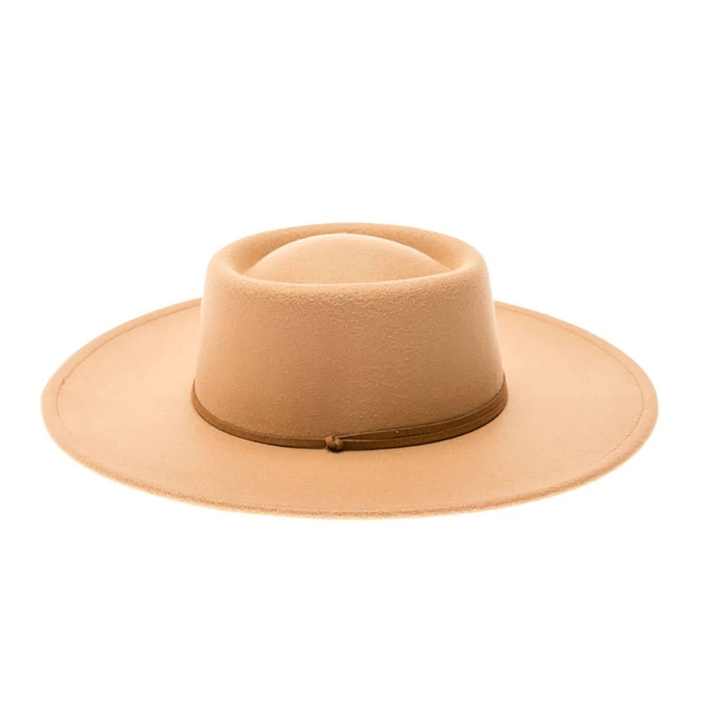 Vegan Felt Bolero Hat with Chin Cord