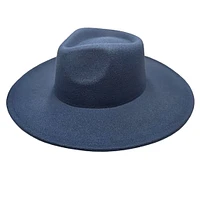 Vegan Felt Rancher Fedora Hat with Wide Brim