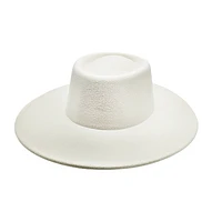 Vegan Felt Gambler Hat- Structured Wide Brim