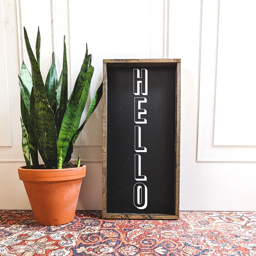 Hello Wood Sign