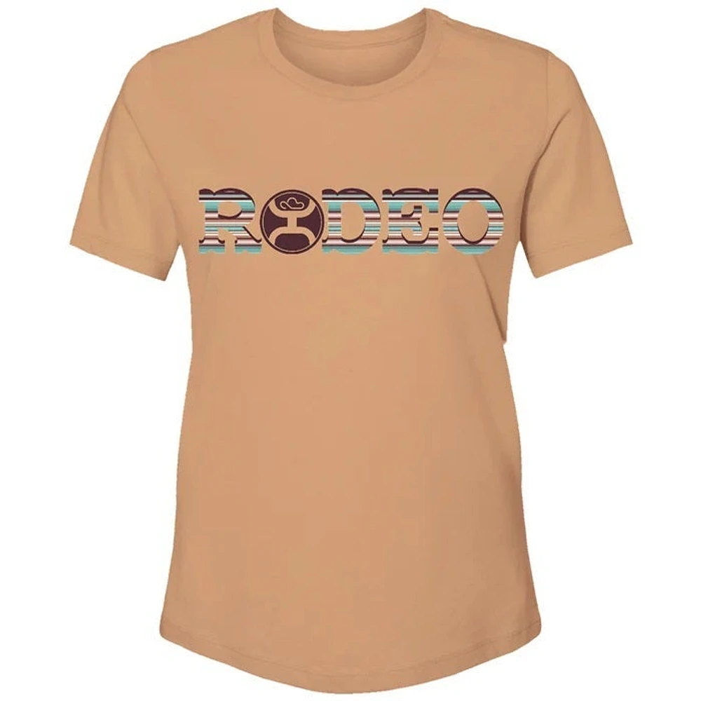 Rodeo Ladies Sienna Heather Crew Neck Cotton / Poly Short Sleeve T-Shirt with Serape Logo