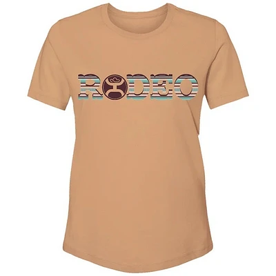 Rodeo Ladies Sienna Heather Crew Neck Cotton / Poly Short Sleeve T-Shirt with Serape Logo