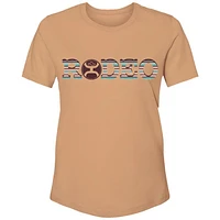 Rodeo Ladies Sienna Heather Crew Neck Cotton / Poly Short Sleeve T-Shirt with Serape Logo