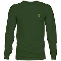 Zenith Youth Olive Crew Neck Long Sleeve with Green / Logo on Back