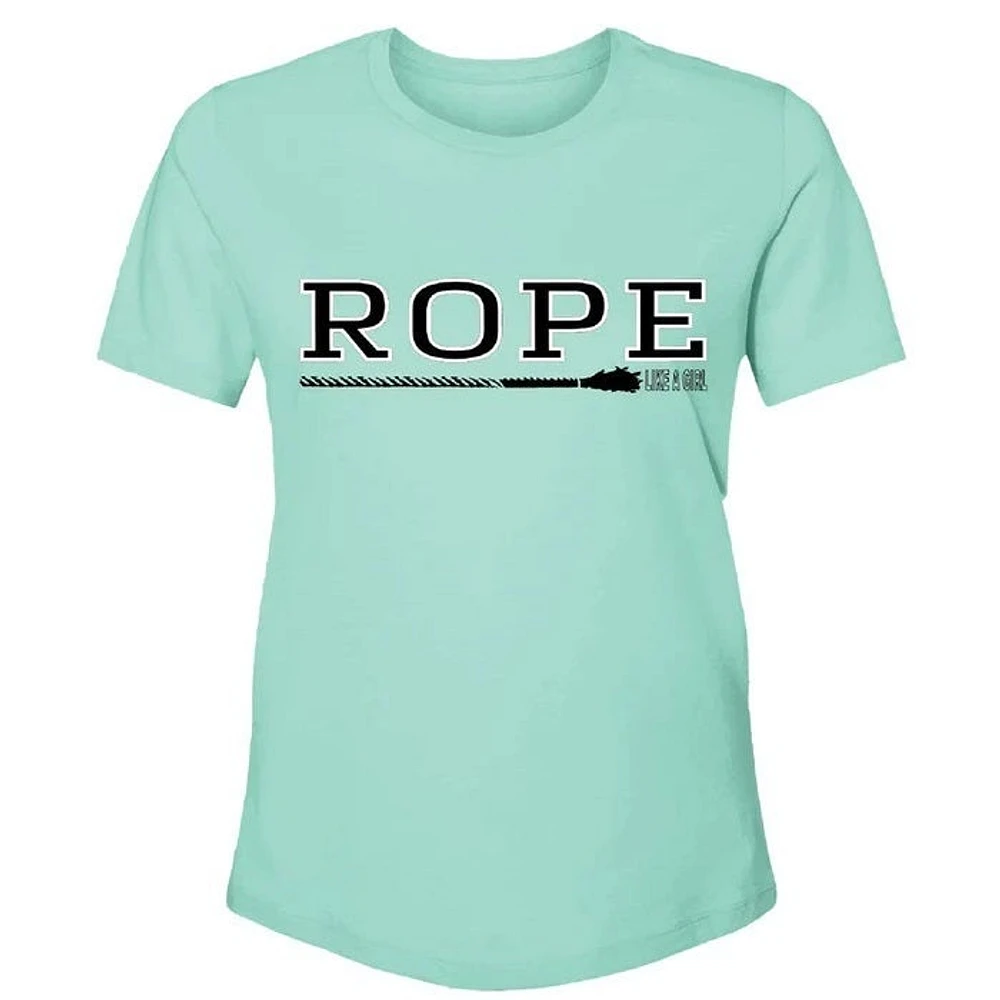 Rope Like a Girl Youth Mint Crew Neck Short Sleeve T-Shirt with Black / White - Pack 1-2-2-2-1 (S-M-L-XL-XXL)