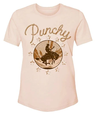 Punchy Youth Peach Crew Neck Short Sleeve T-Shirt  with Tan / Cream Logo