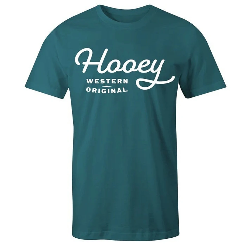 OG Youth Teal Heather Crew Neck Cotton / Poly Short Sleeve T-Shirt with White Logo on Chest