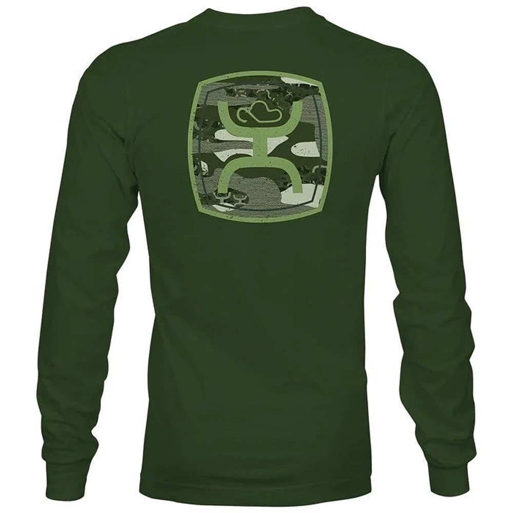 Zenith Olive Crew Neck Long Sleeve T-Shirt with Green / Logo on Back