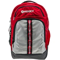 Ox Hooey Backpack Burgundy Body with Grey Pocket and Black Accents