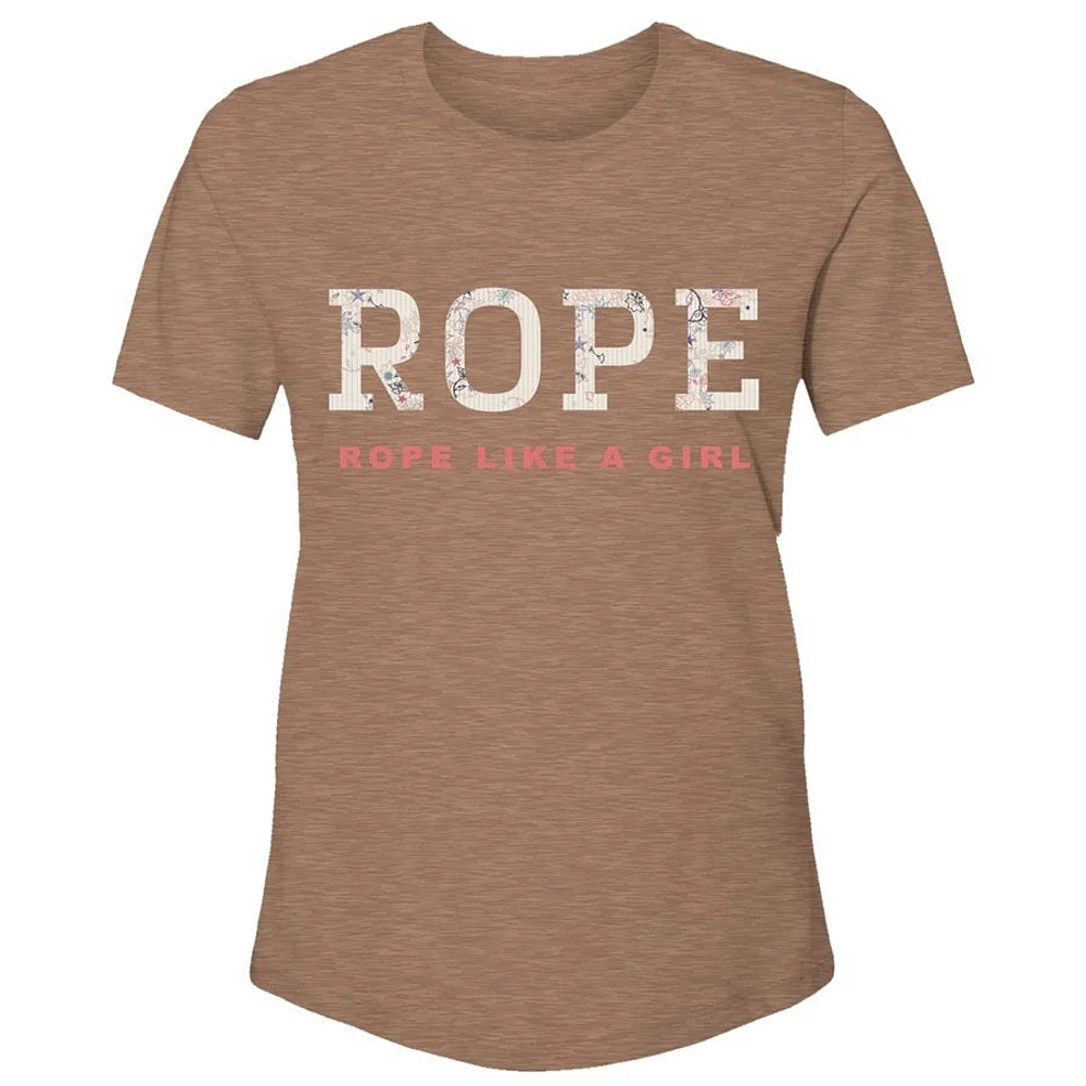 Youth - "Rope RLAG" Light Brown Heather with White/Pink Logo T-Shirt