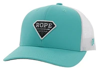 Rope Like a Girl Turquoise / White 6-Panel Trucker with Black / White Patch - OSFA