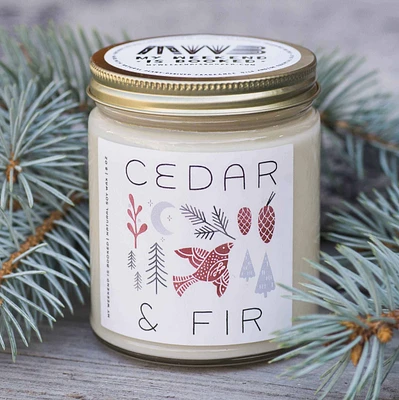 Cedar & Fir Candle Soy Candle - Clear Jar