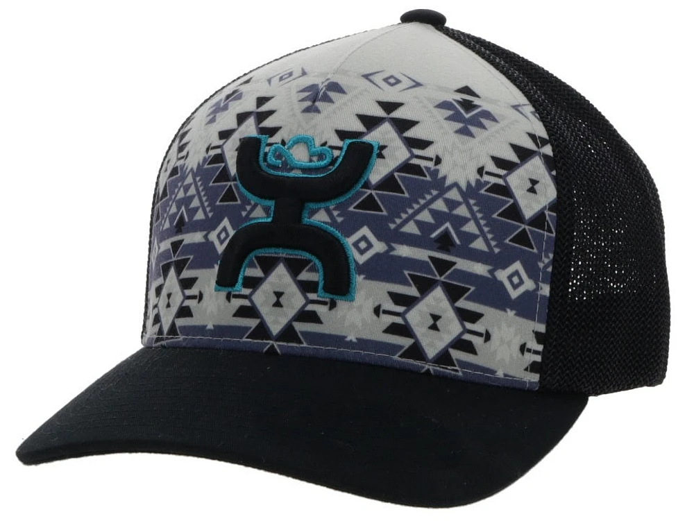 Youth - Coach Hooey Cream / Black 5Panel Flexfit with Black / Blue Hooey Logo Youth