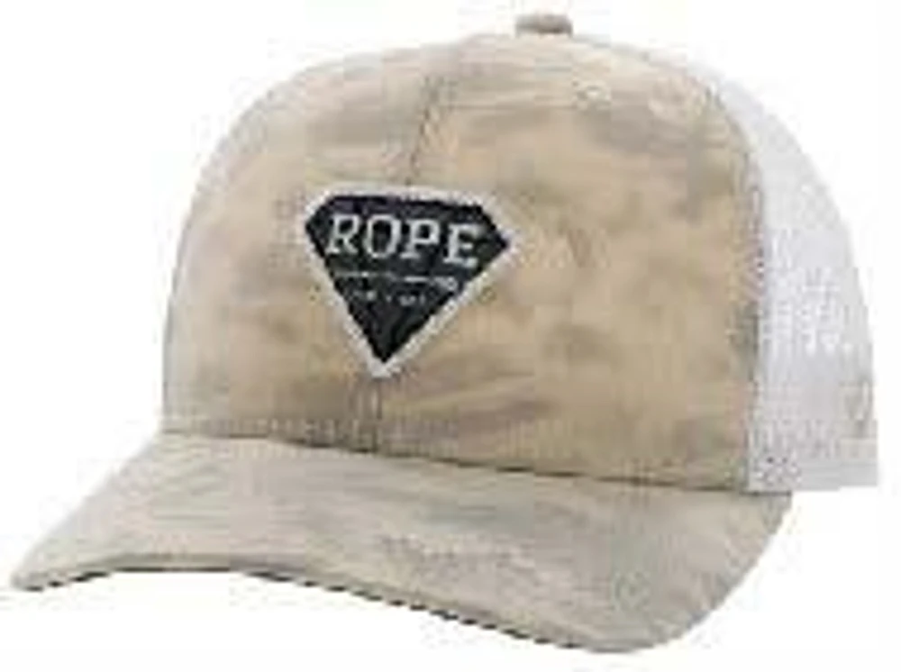 Rope Like a Girl Cream / White 6Panel Trucker with Black / White Patch OSFA