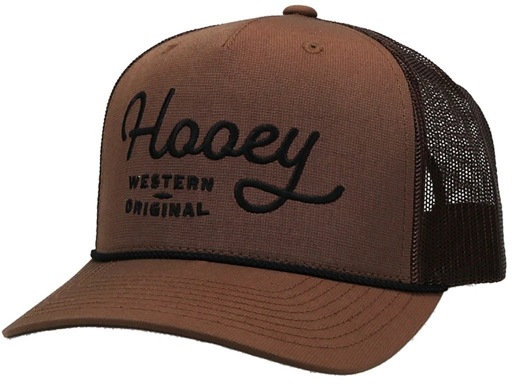 OG Hooey Brown 5Panel Trucker with Hooey in Brown Stitching OSFA