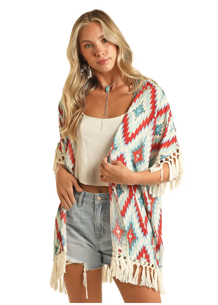 Aztec Print Kimono