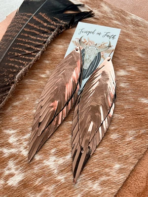 Valentine Helena Fringe Earrings | Rose Gold Mirror