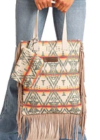 Aztec Print Bag with Fringe